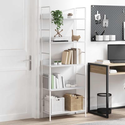 vidaXL - Boekenkast - met - 5 - schappen - 60x27,6x158,5 - cm - bewerkt - hout - wit