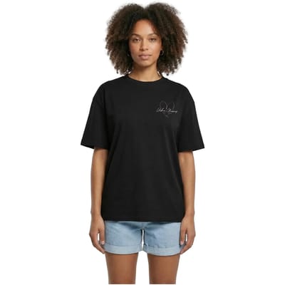 Urban Classics - Heart Logo Loose Dames Tshirt - XS - Zwart