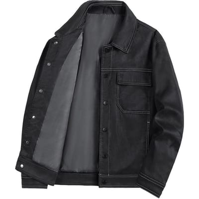 Herfst en Lente Nieuwe Herenjas met Kraag Casual Jas Heren 4XL gray