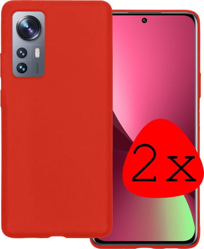 Hoesje 2 Stuks - Geschikt voor Xiaomi 12X - Sterk & Shockproof - Case Siliconen - Back Cover - Telefoon Hoes - Rood