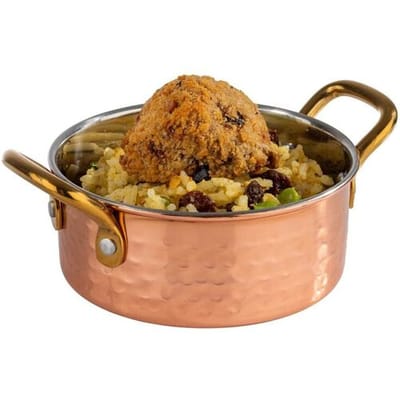GGM Gastro (6 Stück) Serviertöpfchen - MUMBAI - Edelstahl - 0,35 Liter - Ø 115mm - Kupfer