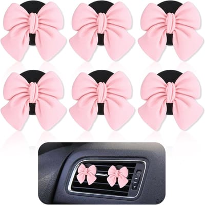 6 Stuks Roze Strik Auto Luchtverfrisser Clip - Interieurdecoratie en Aromatherapie Accessoires voor Vrouwen en Meisjes