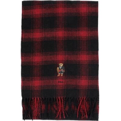 Polo Ralph Lauren Holiday Bear Ruit met Franjes Sjaal Pc1456 001 PC1456-001 black