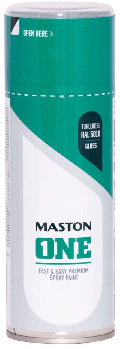 Maston ONE - spuitverf - hoogglans - turkooisblauw (RAL 5018) - 400 ml - spuitbus verf