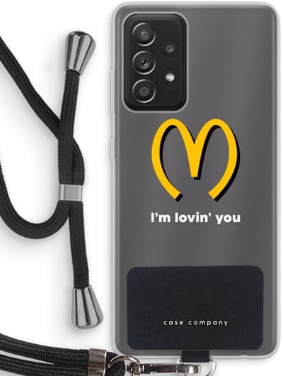 Case Company® - Hoesje met koord geschikt voor Samsung Galaxy A52s 5G hoesje met Koord - I'm lovin' you - Telefoonhoesje met Zwart Koord - Bescherming aan alle Kanten en Over de Schermrand
