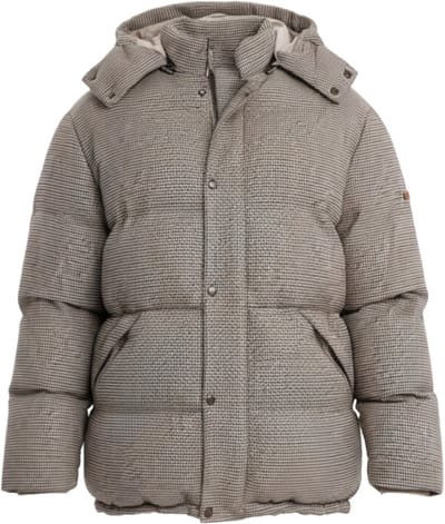OMBRE Jas - Lange Mouw - Rits - Geruit Beige L
