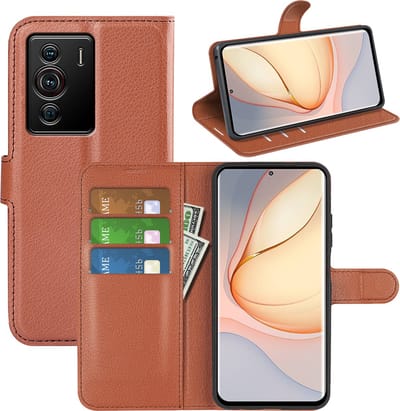 MobyDefend Hoesje - Geschikt voor Sony Xperia 5 IV - Kunstleren Wallet Book Case (Sluiting Voorkant) - Bruin