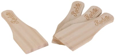 Cook Concept Gourmetspatels - 4x - dennenhout - 12 x 4 cm - gourmetten - racletten - grillen