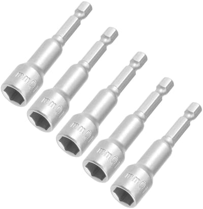 5 Stuks 1/4 Inch Snelle Verandering Hexas, 10mm Magnetische Moer Setter Boor, 65mm Lengte voor Houtbewerking, Auto Reparatie en Machine Onderhoud