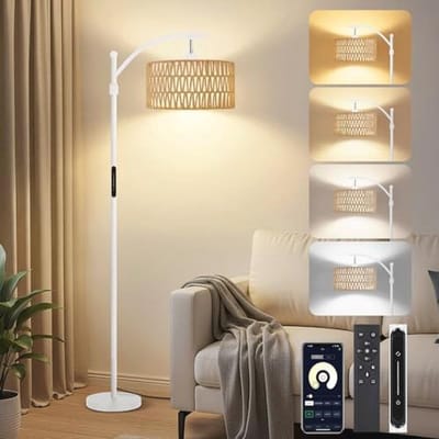 Dimbare Boho Staande Lamp met App en Afstandsbediening