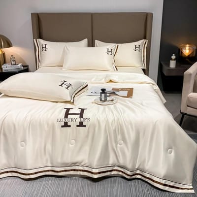 Nieuw Nordic Ins Gewassen Zomer Koel Dekbed Airconditioning Dekbed Eenpersoons IJszijde Tweepersoons Dun Dekbed Plaid Luxe Beddengoed 180x220cm 4pc a Set
