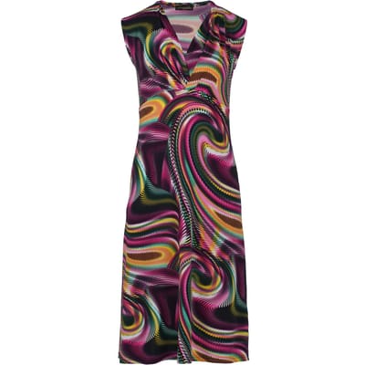 Mouwloze Empire Line-jurk in moerbei print