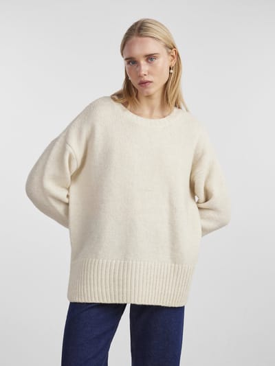 PIECES - PCNANCY LS LOOSE O-NECK KNIT NOOS BC - Dames - Gebreide truien