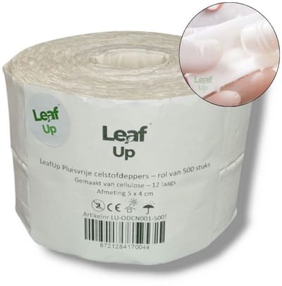 LeafUp® - Pluisvrije celstofdeppers - rol van 500 stuks - 12 laags - Nail wipes - Celstof doekjes - Nagel doekjes - Celstof deppers