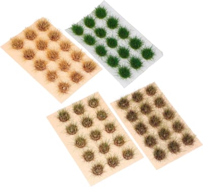 Miniatuur Gras Clusters - Kunstgras Polletjes - Landschap Bouwen - Realistisch Ontwerp - 4 Stuks - Diverse Kleuren