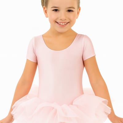 Dancer Dancewear - Tutu Balletpakje in roze met prachtige tutu "Alexandra" - Kind - Meisje - Roze - Maat 92 (maat 4 jaar)