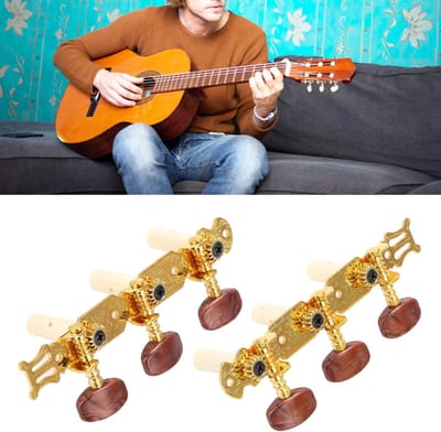 Dailygoods- Gitaar Stemsleutels 2 Stuks - 1:14 Overbrengingsverhouding - Gouden Stemsleutels - Metaal/ABS - Premium Materialen - Nauwkeurige Afstemming - Gitaarstemmechanieken