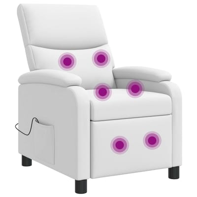 vidaXL - Massage - Relaxstoel - Wit - Kunstleer