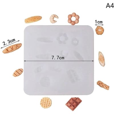 Mini Brood Biscuit Cake Siliconen Mal Voor Klei Voedsel Schimmel DIY Keuken Hars Accessoires Speelgoed Poppenhuis Miniatuur Accessoires