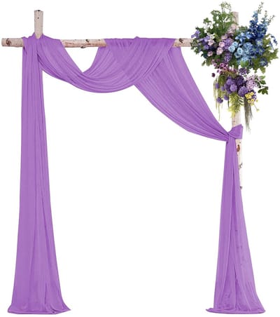 Dailygoods- Bruiloftsboog 75 x 600 cm - Chiffon-tule - Romantische decoratie - Outdoor/indoor - Lichtgewicht 300 g - Eenvoudig onderhoud - Decoratiestof