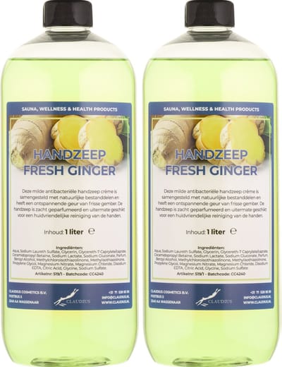 Handzeep Fresh Ginger 1 liter - set van 2 stuks