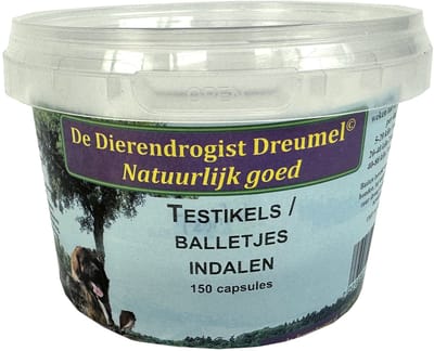 Dierendrogist Testikels Indalen Capsules - Voedingssupplement Mannelijke Honden - 150 Stuks