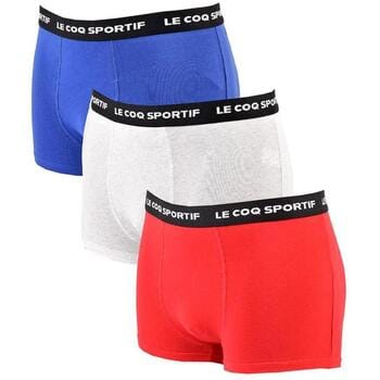 3-pack Le Coq Sportif boxershorts voor heren, katoenen ondergoed rood/lichtgrijs/blauw