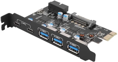 OmGoods - Dailygoody - PCIe Express Card - USB 3.0 en Type-C aansluitingen - Multifunctionele uitbreidingskaart - Geschikt voor laptops en pc's