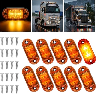 Set van 10 Waterdichte Trailer Positielichten met 2 Lampen - 12/24V, 3000K, Geschikt voor Truck, Auto, RV en Caravan