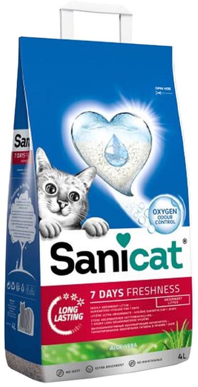 Sanicat 7 Days Aloë Vera Kattenbakvulling - 4 L - 2 stuks