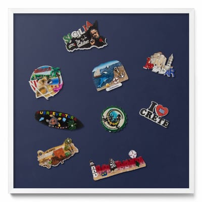 Tulup Magneetbord met Witte Frame - Marine Magneetbord in Effen Kleuren - 50 cm x 50 cm - Kleur: donker marineblauw - Magneetbord met Effen Frame - Magnetisch Bord Decoratief - Magneetbord Multifunctioneel
