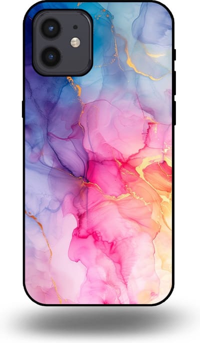 Smartphonica Telefoonhoesje geschikt voor iPhone 12/12 Pro met marmer opdruk - TPU backcover case marble design - Regenboog geschikt voor iPhone 12;iPhone 12 Pro