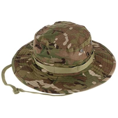 Tactische Camouflage Boonie Hoed Vissershoed Zonbeschermer Katoenen Hoed Bucket Hat Buitenactiviteit Actief Wandelen Jagen Vissershoed brown