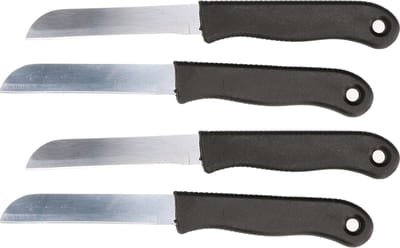 Svenska Living Keukenmesjes/aardappelschilmesjes - 4x stuks - kunststof - zwart