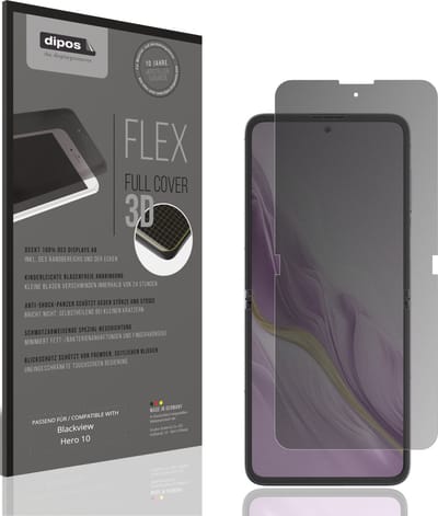 dipos FLEX – Matte Privacy Screenprotector geschikt voor Blackview Hero 10 Binnenkant | Volledige Schermbescherming | Case-Friendly