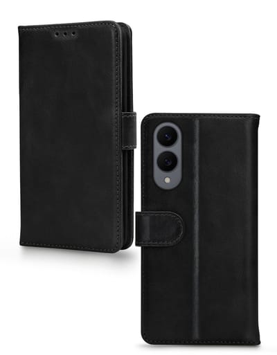 Mobilize Telefoonhoesje geschikt voor Samsung Galaxy S25 Edge Hoesje | Mobilize Premium Gelly Bookcase Portemonnee | Pasjeshouder voor 3 Pasjes | Telefoonhoesje voor Pinpas / OV Kaart / Rijbewijs - Zwart