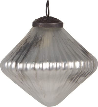 Clayre & Eef Kerstbal Overig Ø 6 cm Zilverkleurig Glas Kerstballen