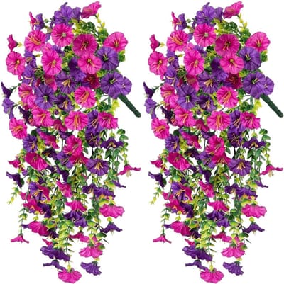 Crrynuo - Premium Kunstplant - Hangplant - Paars - Kunstbloemen - Binnen En Buiten Decoratie - Kamer Decoratie