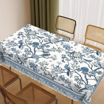 Blauw Wit Porselein Bloemen Vogels Tafelkleed Feest Decoratie Klassieke Oosterse Stijl Bloemen Vogel Rechthoekige Tafelkleden Tafel Decoratie 140x140cm