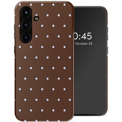 Selencia Hoesje - Geschikt voor Samsung Galaxy S25 FE - Backcover - Happy Dots Chocolate