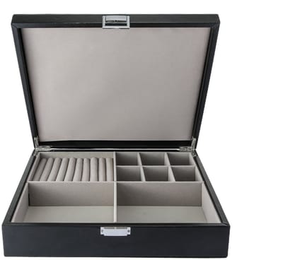 Emilie collection - sieradendoos - luxe juwelendoos - zwart - beautycase - maat large
