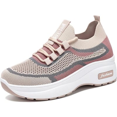 Damesschoenen Lente Dikke zool Casual Damesschoenen Verhogende schoenen Ademend Comfortabel Mama schoenen 41 white