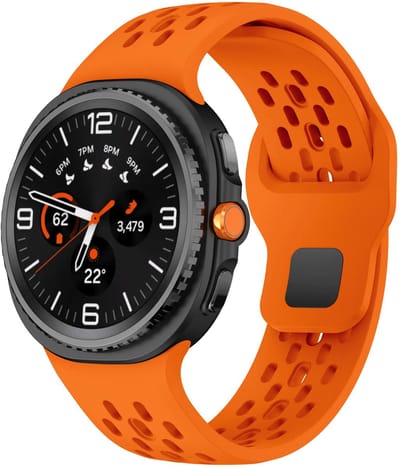 Strap-it Siliconen 'Air' bandje met druksluiting geschikt voor Samsung Galaxy Watch 9 (40/44mm) / Watch 8 (40/44mm) / 8 Classic (46mm) - oranje