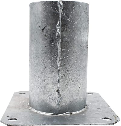 Ronde Palendragers voor Houten Palen - Verpakking van 4, Metalen Verzinkt, Schroefhuls met Schroefsokkel, Perfect voor Grondankers en Houten Balken