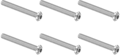 Hex Shank Lens Head Schroeven 6 Stuks 5/16-18 UNC X 2-1/2 Inch RVS, Volledige Draad voor Meubels, Duurzaam en Roestvrij