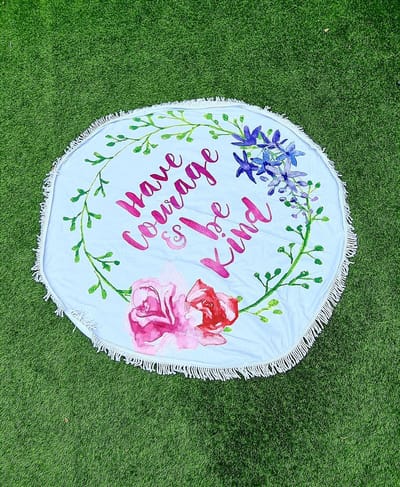Have Courage - picknickkleed - Strandlaken - Badlaken - Handdoek - Rond kleed