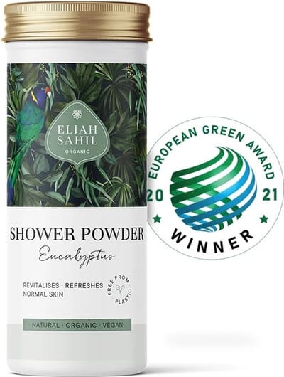 PS-Collection Eliah Sahil Douche Poeder Eucalyptus BIO - 90 gram - haarverzorging, shampoo - poedershampoo - gezichtsmaskers verzorging - gezichtmasker - shampoo kids - gezicht masker - shampoo bar - shampoo - gezichts masker