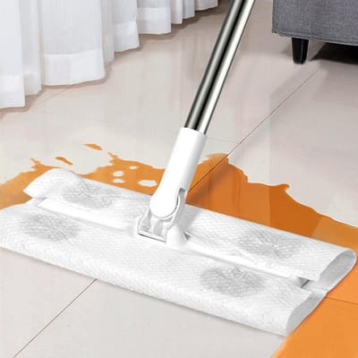 Dailygoods- Dweil Wegwerp - Statische Stofdweil - Vloerreiniging Gereedschap - Roestvrij Staal - Duurzaam - Handig Ontwerp - Vloermop