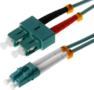 Helos 10m OM3 LC/SC Glasvezel kabel Turkoois