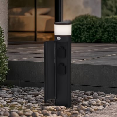 Lucande - Sokkellampen - 1licht - Gegoten aluminium, kunststof - H: 50.5 cm - G9 - antraciet